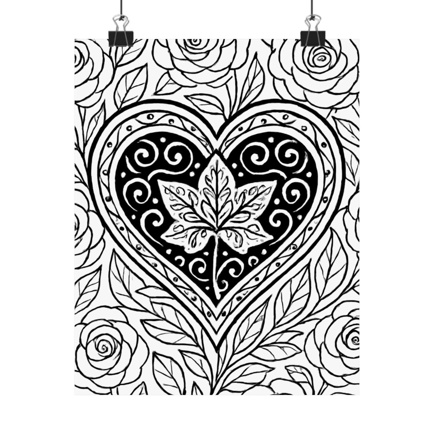Colorable Ivy Leaf Poster