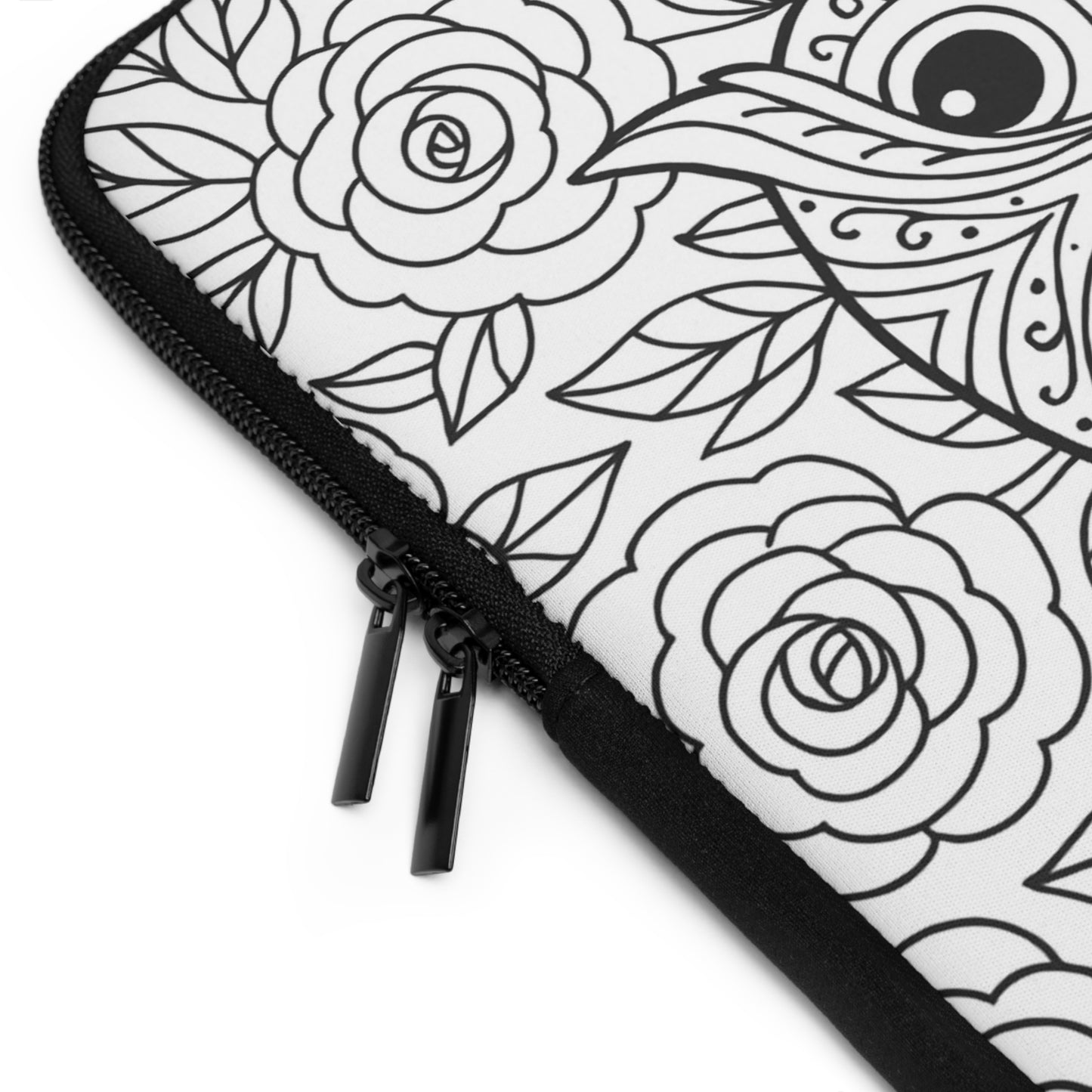 Chi Omega Owl Laptop Sleeve — Black & White Decorative Protective Case