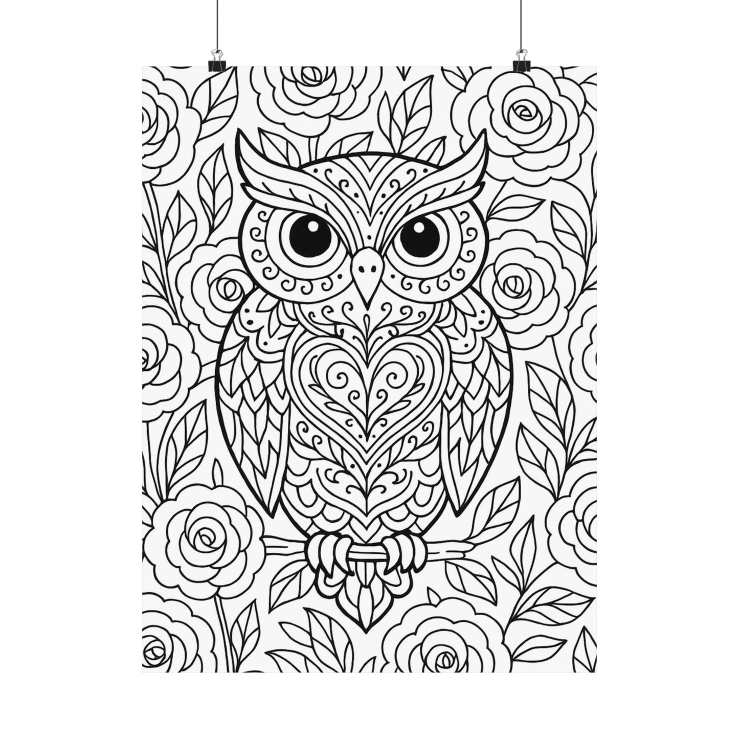 Colorable Owl Poster