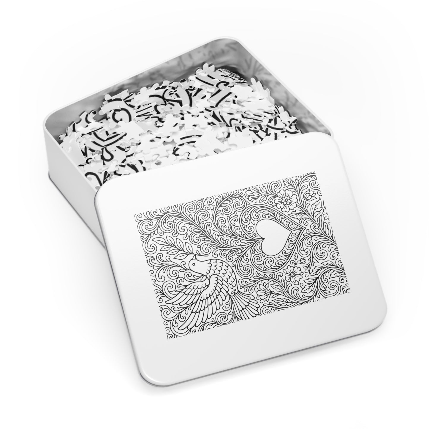 Jigsaw Puzzle: Dove and Heart