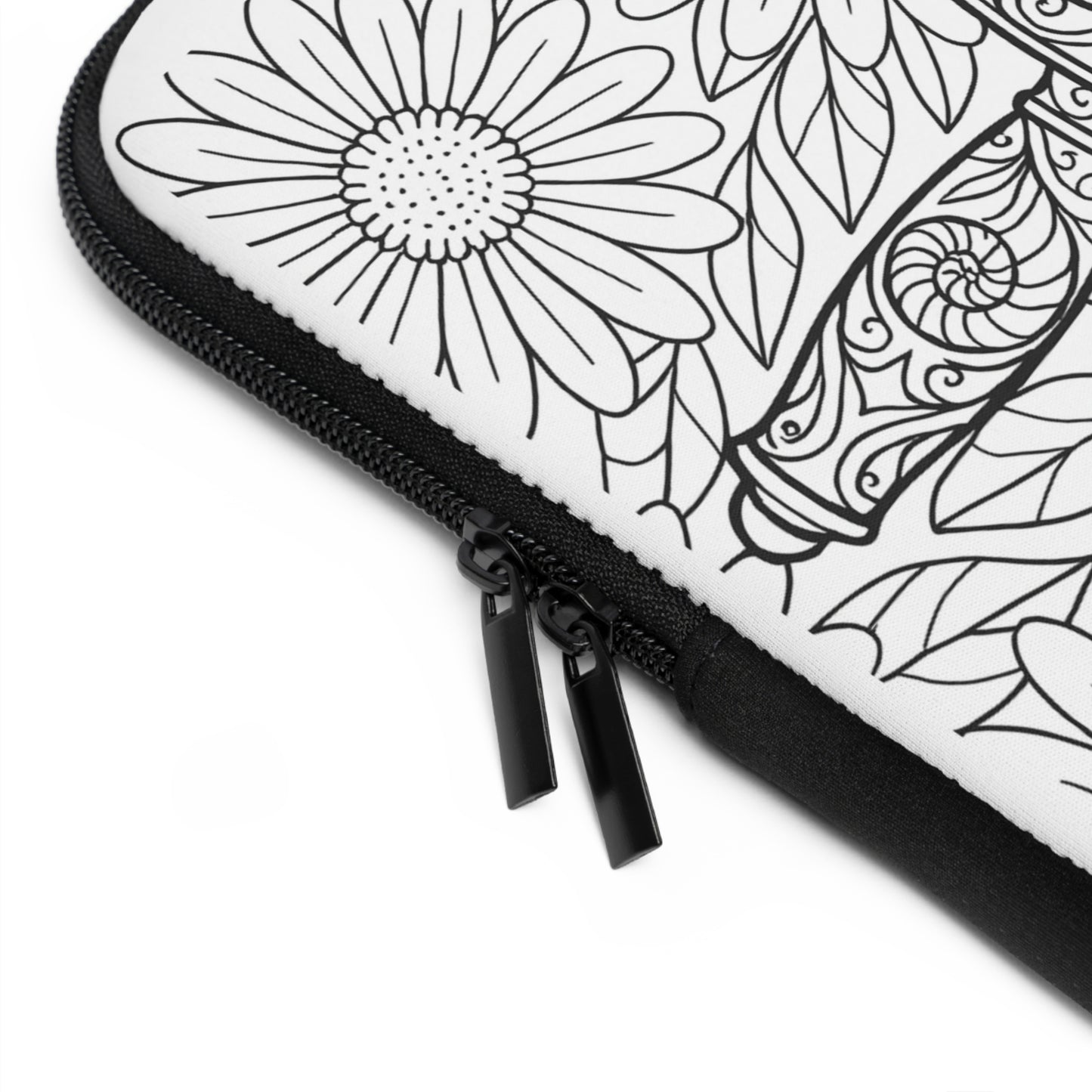 Kappa Delta Sword and Nautilus Shell Laptop Sleeve — Black & White Decorative Protective Case