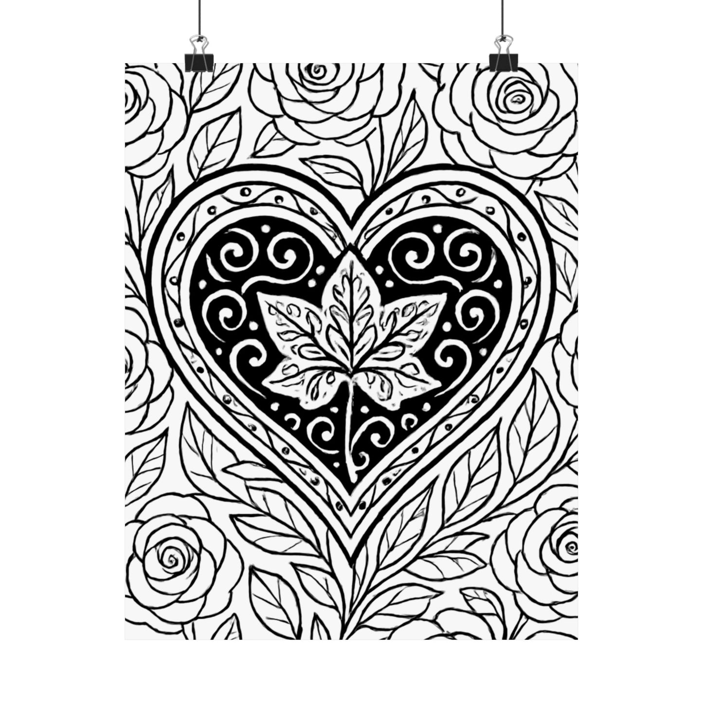 Colorable Ivy Leaf Poster
