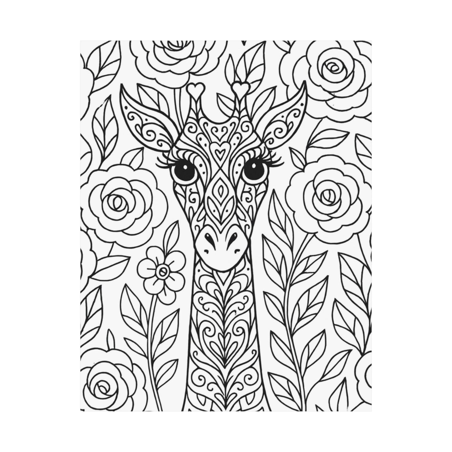 Colorable Giraffe Poster
