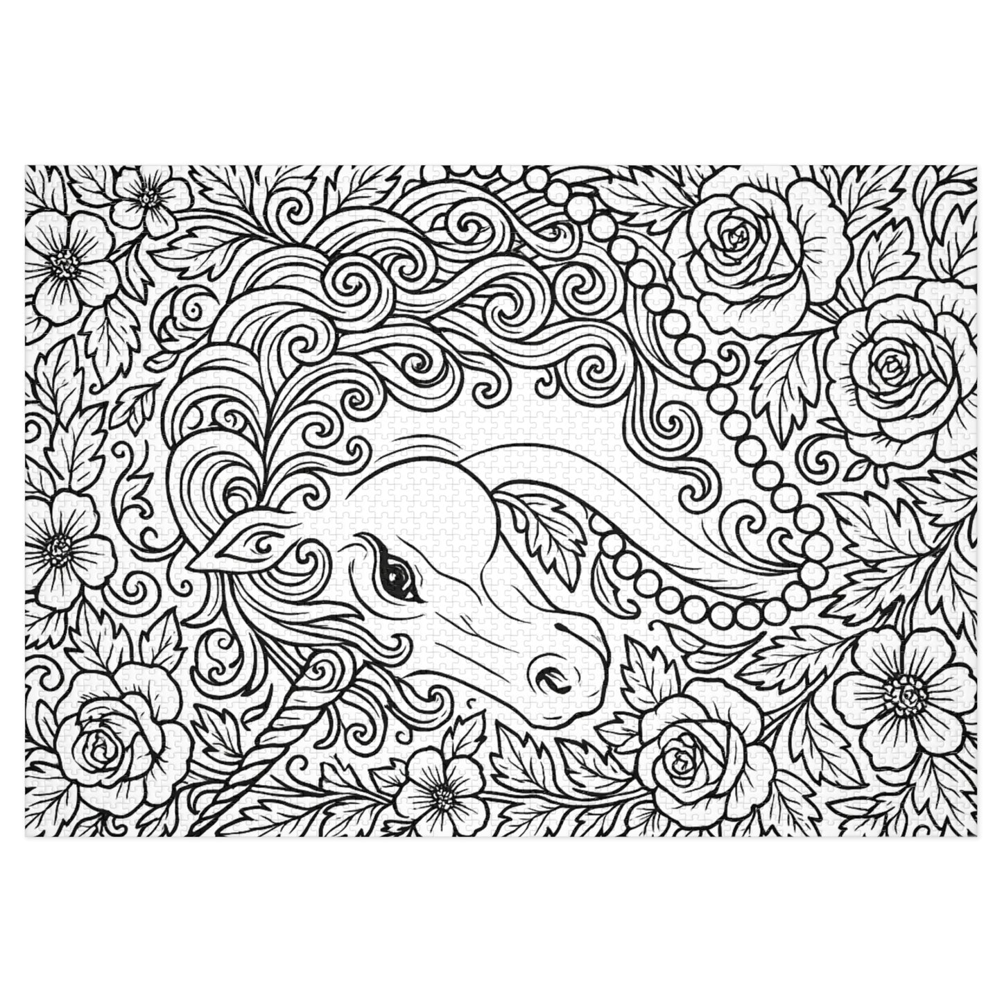 Jigsaw Puzzle: Unicorn and Pearls