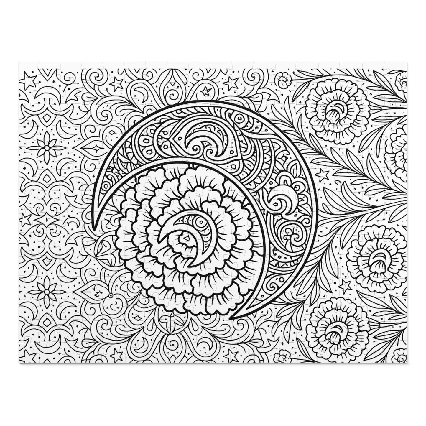 Jigsaw Puzzle: Crescent Moon and Carnations