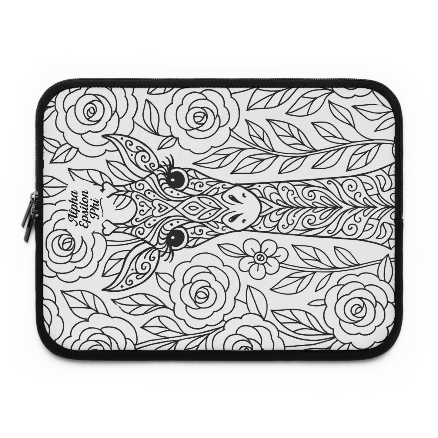 Alpha Epsilon Phi Giraffe Laptop Sleeve — Black & White Decorative Protective Case