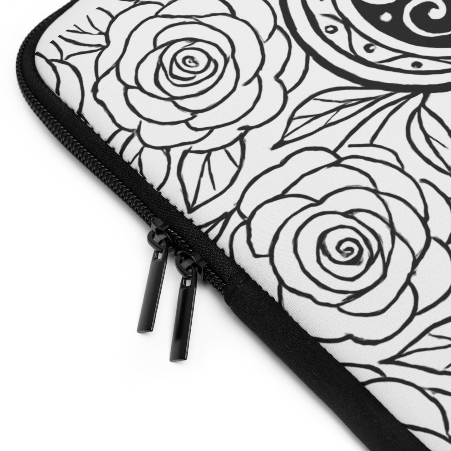 Alpha Phi Maple Leaf Laptop Sleeve — Black & White Decorative Protective Case