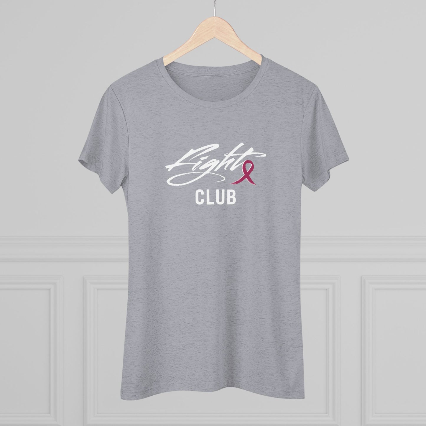 Lightweight Women's Tee with Burgundy Awareness Ribbon, Cancer Awareness Shirt, Gift for Her, Support Tee, Casual Wear