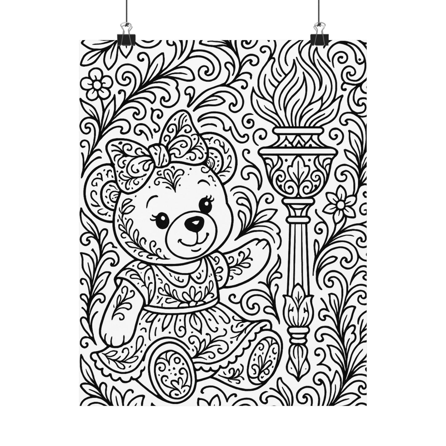 Colorable Bear Poster