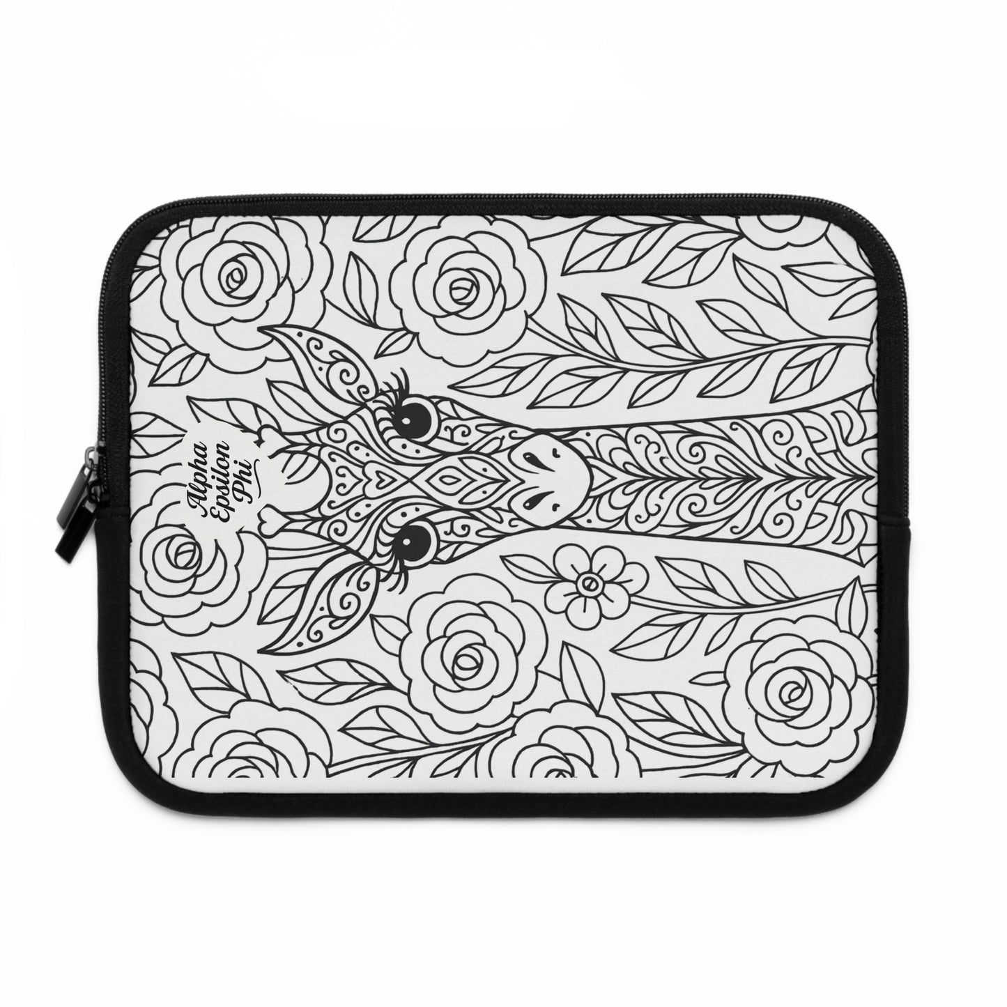 Alpha Epsilon Phi Giraffe Laptop Sleeve — Black & White Decorative Protective Case