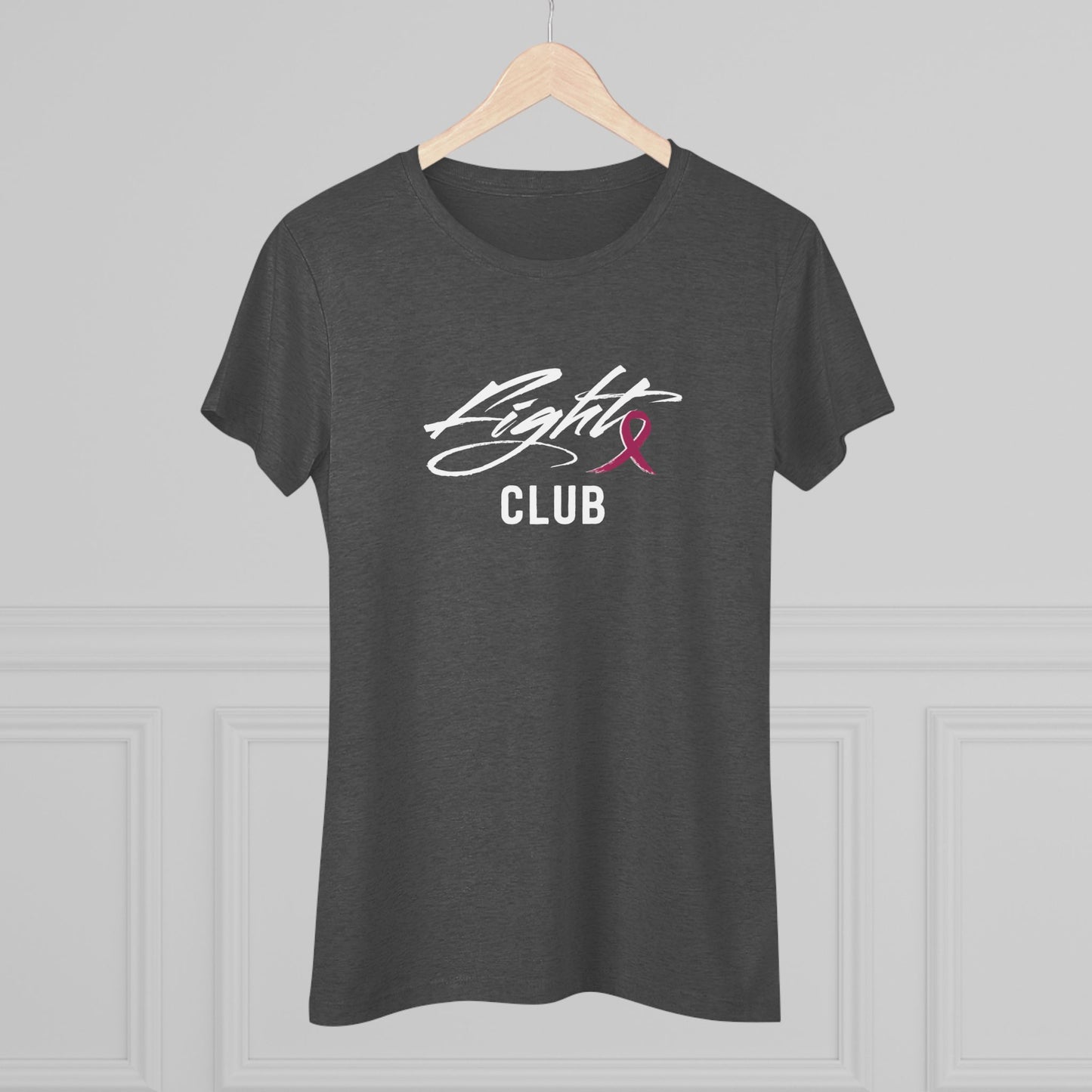 Lightweight Women's Tee with Burgundy Awareness Ribbon, Cancer Awareness Shirt, Gift for Her, Support Tee, Casual Wear