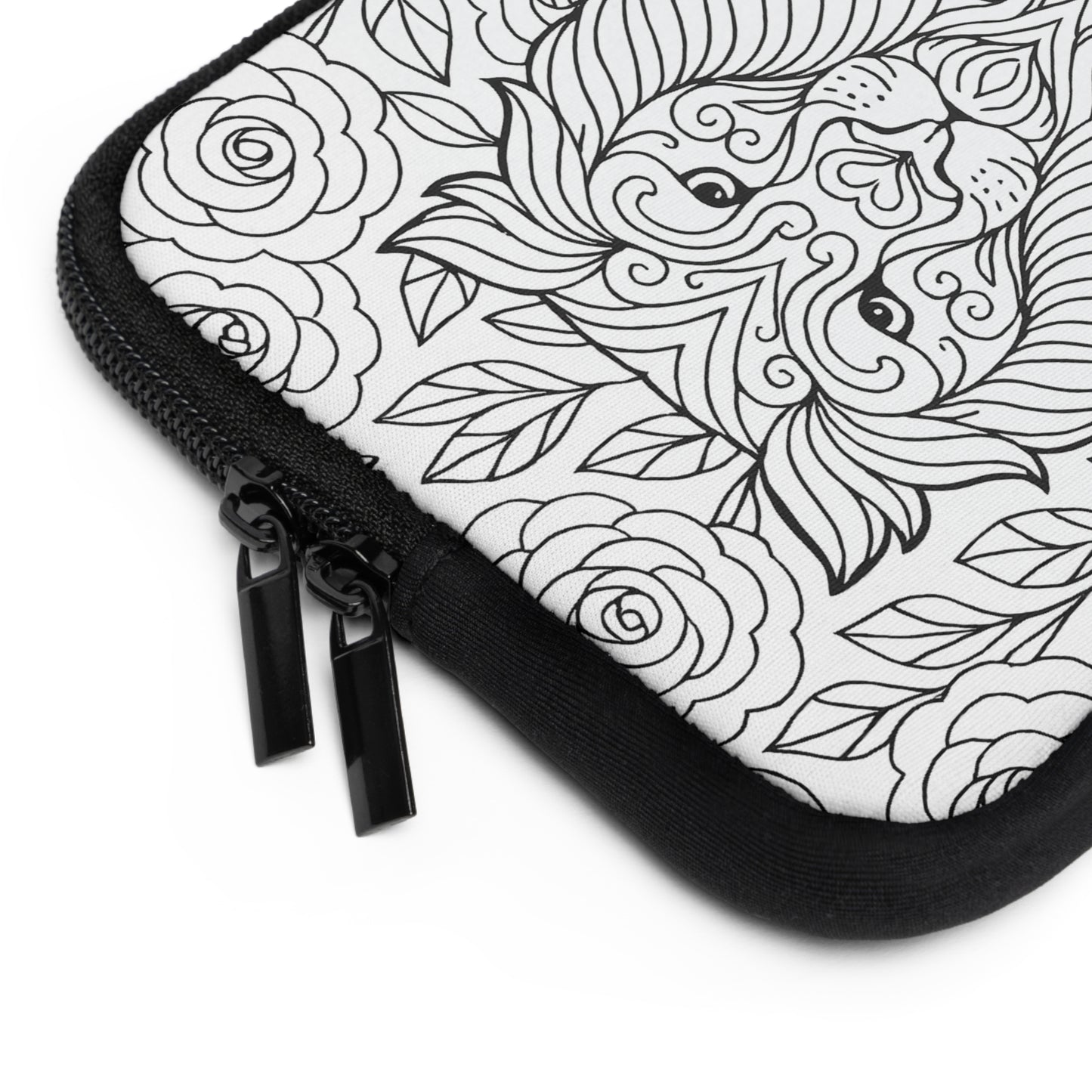 Alpha Delta Pi Lion Laptop Sleeve — Black & White Decorative Protective Case