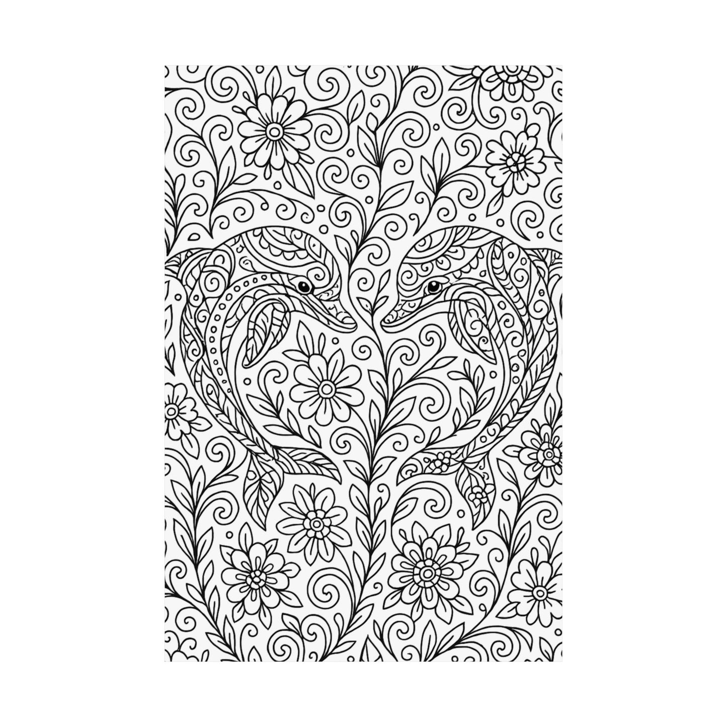 Colorable Dolphins Poster