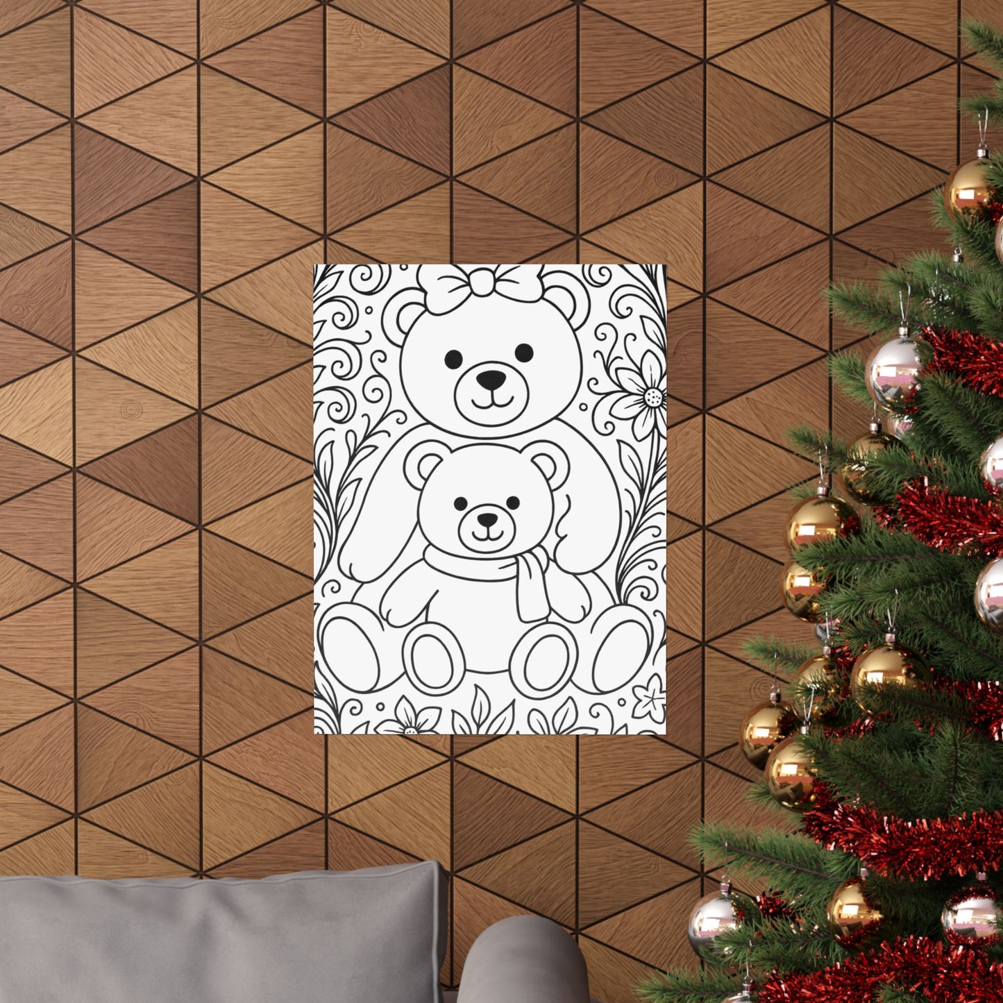 Colorable Bear Poster