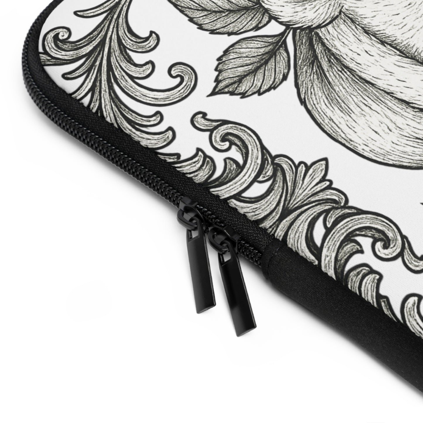 Phi Sigma Sigma Bear and Sapphire Laptop Sleeve — Black & White Decorative Protective Case