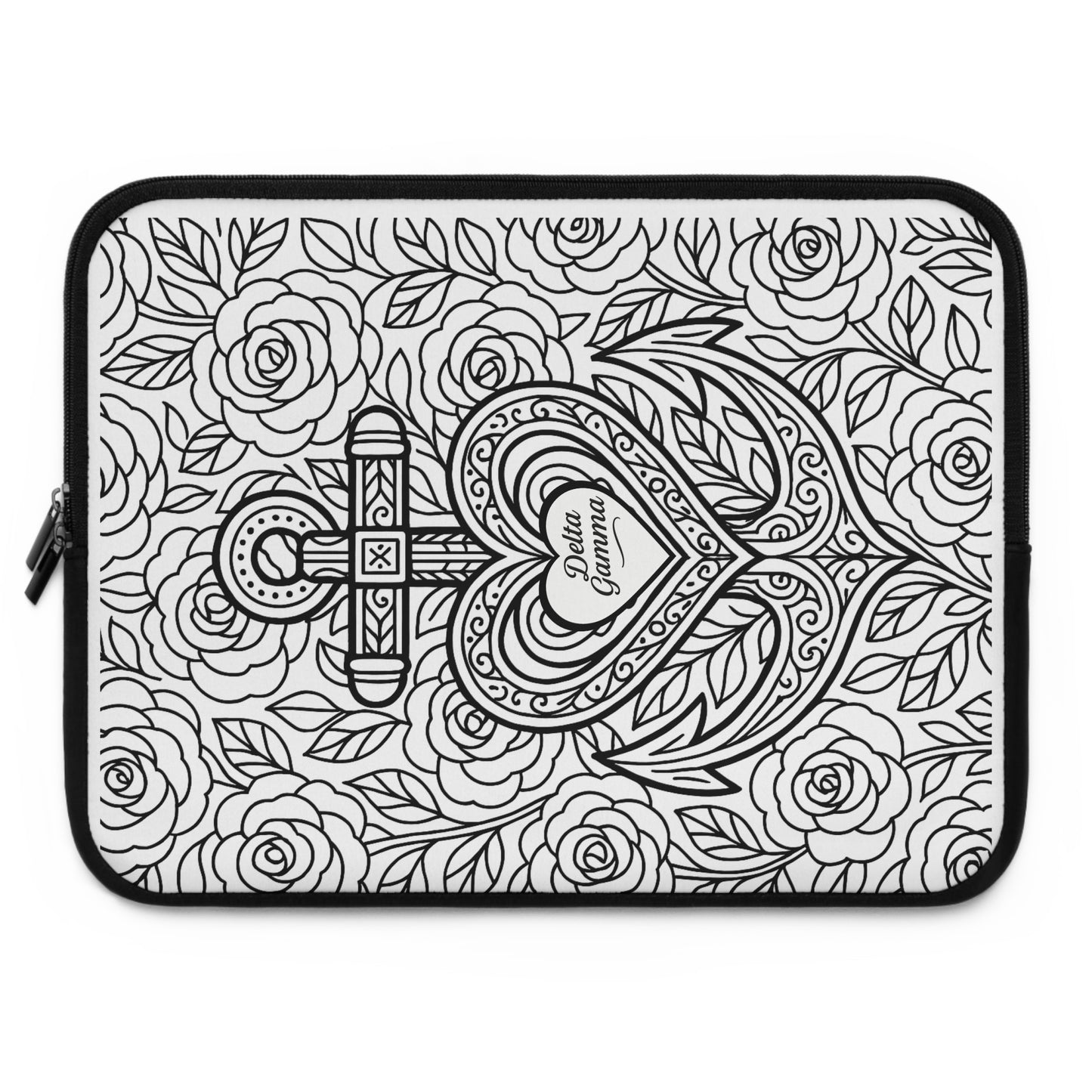 Delta Gamma Anchor Laptop Sleeve — Black & White Decorative Protective Case