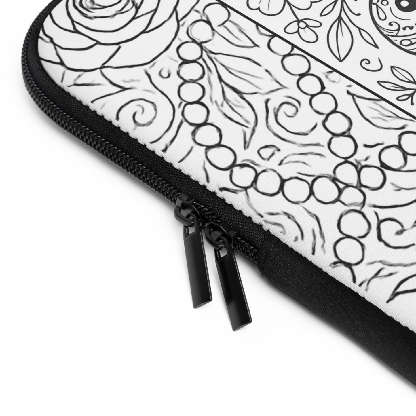 Delta Zeta Turtle Laptop Sleeve — Black & White Decorative Protective Case