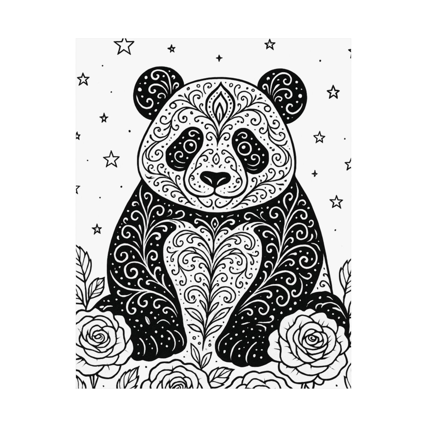 Colorable Panda Poster