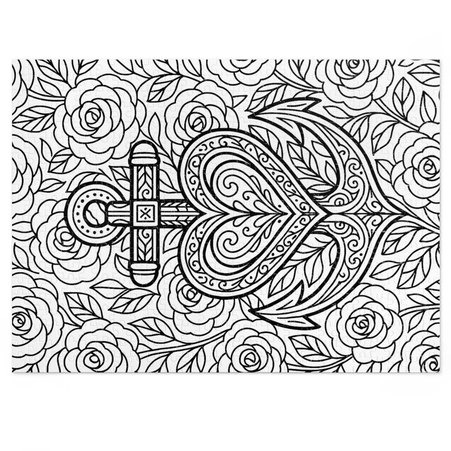Adult Coloring Anchor Jigsaw Puzzle with Tin – Mindfulness Puzzle for Stress Relief & Gifts