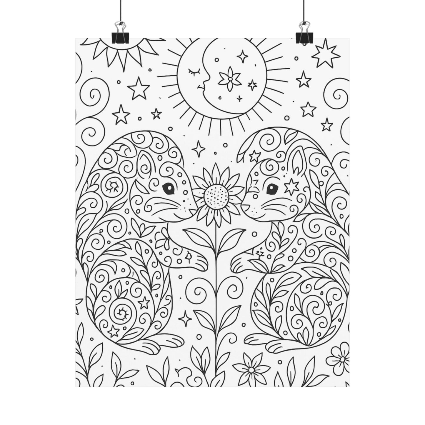 Colorable Squirrel Poster