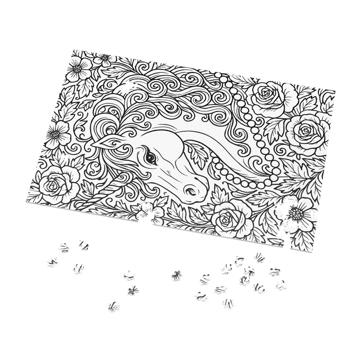 Jigsaw Puzzle: Unicorn and Pearls