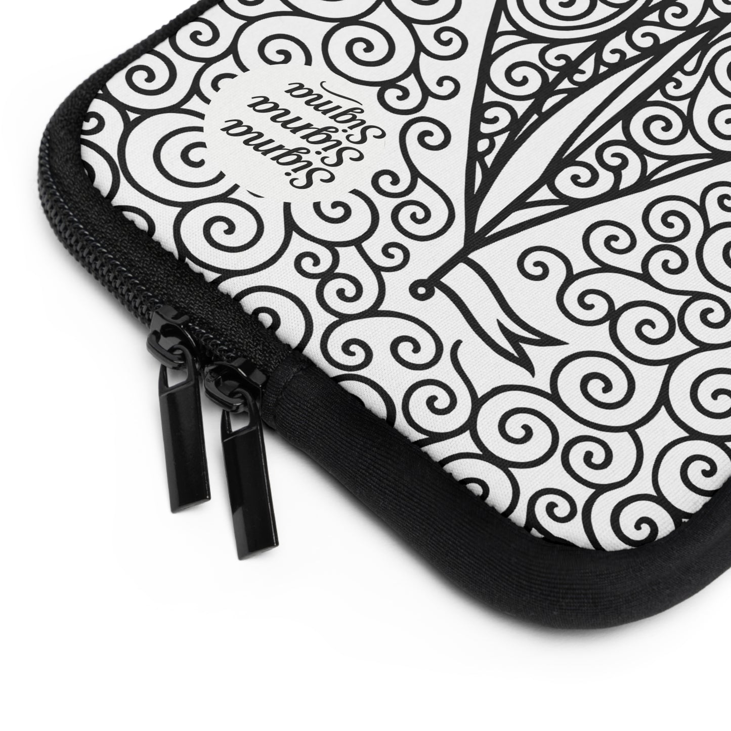 Sigma Sigma Sigma Sailboat Laptop Sleeve — Black & White Decorative Protective Case