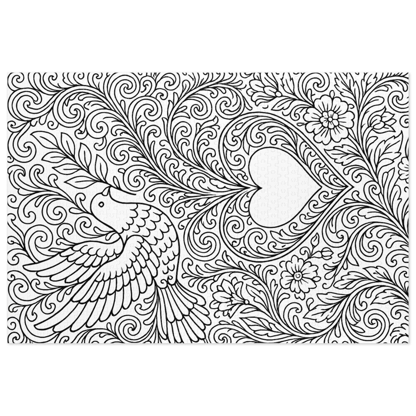 Jigsaw Puzzle: Dove and Heart
