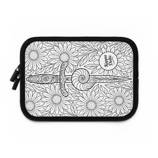 Kappa Delta Sword and Nautilus Shell Laptop Sleeve — Black & White Decorative Protective Case