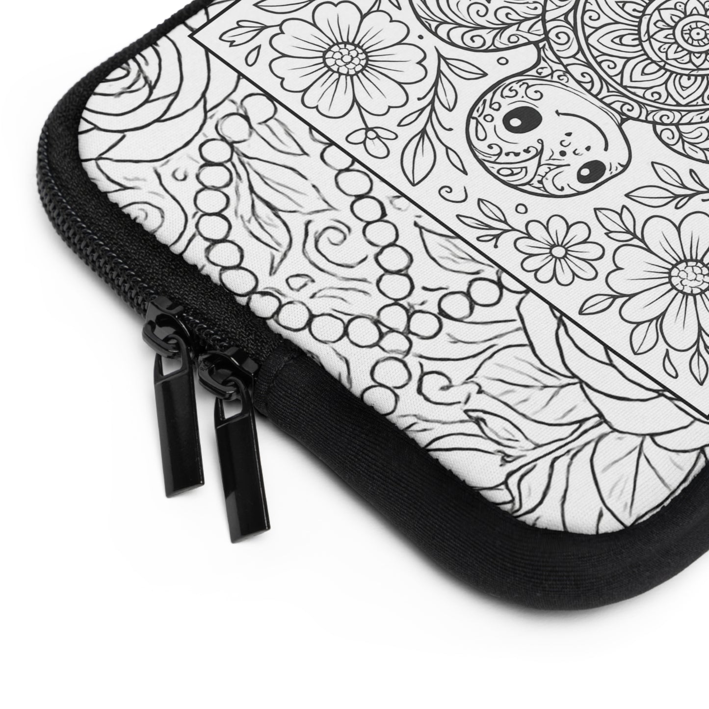 Delta Zeta Turtle Laptop Sleeve — Black & White Decorative Protective Case