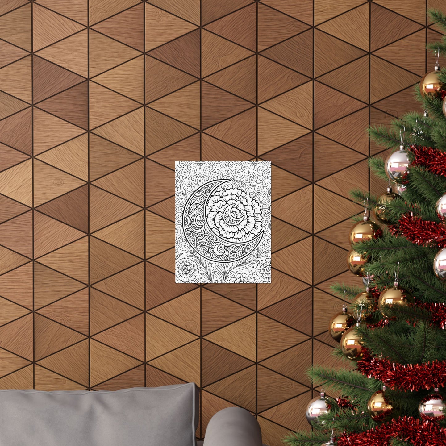 Colorable Crescent Moon Poster