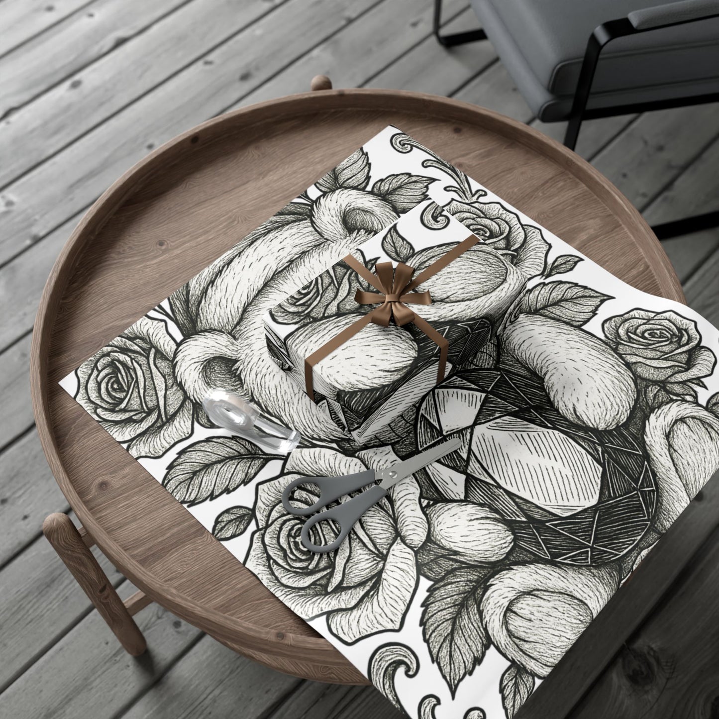 Phi Sigma Sigma Bear and Sapphire - Sorority Gift Wrap