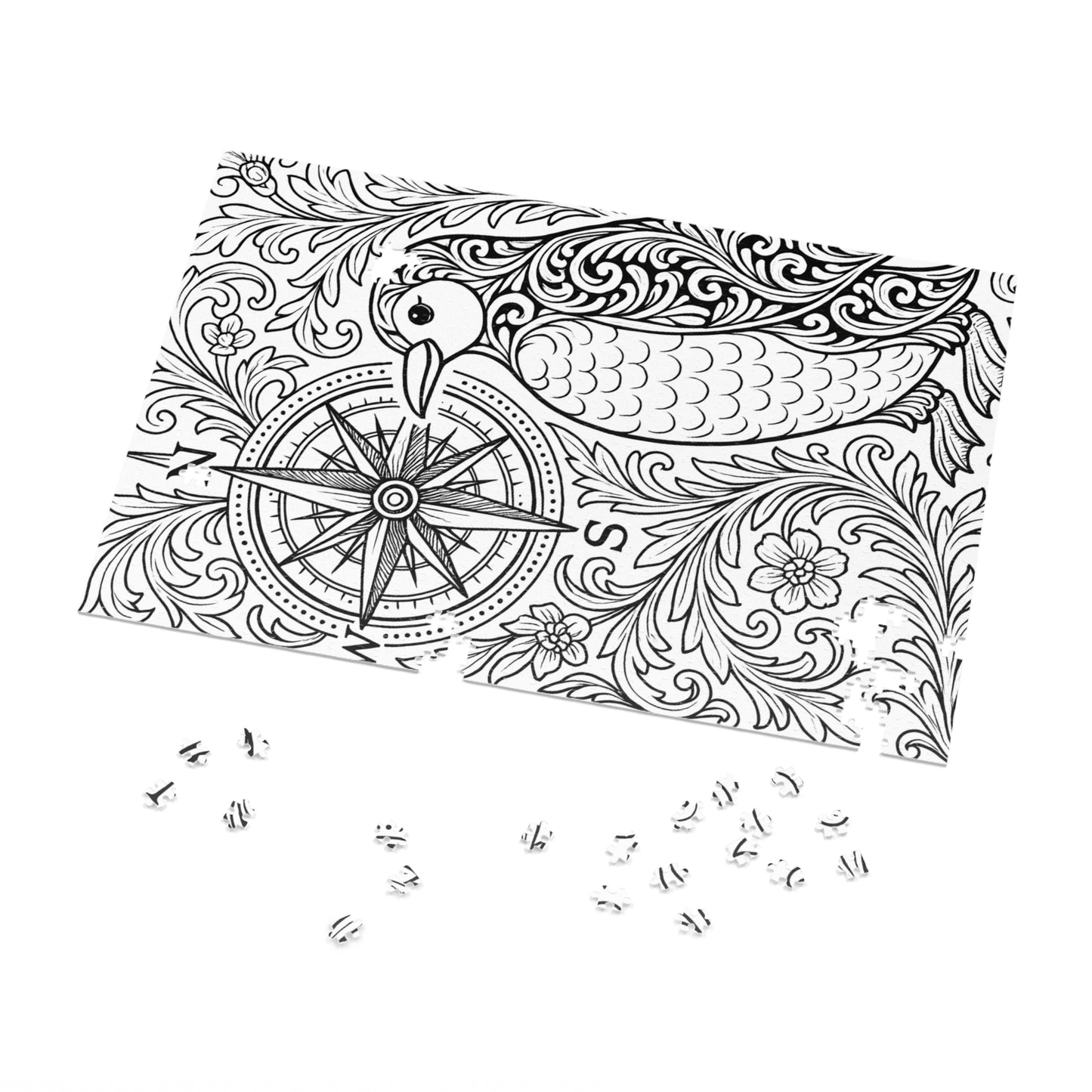 Jigsaw Puzzle: Penguin and Compass