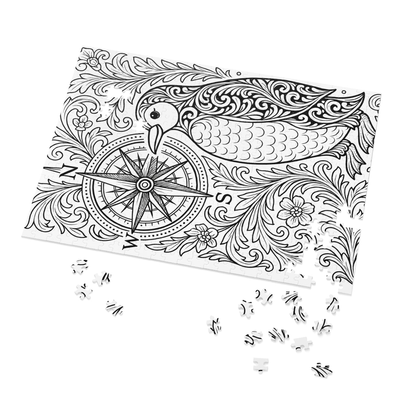 Jigsaw Puzzle: Penguin and Compass