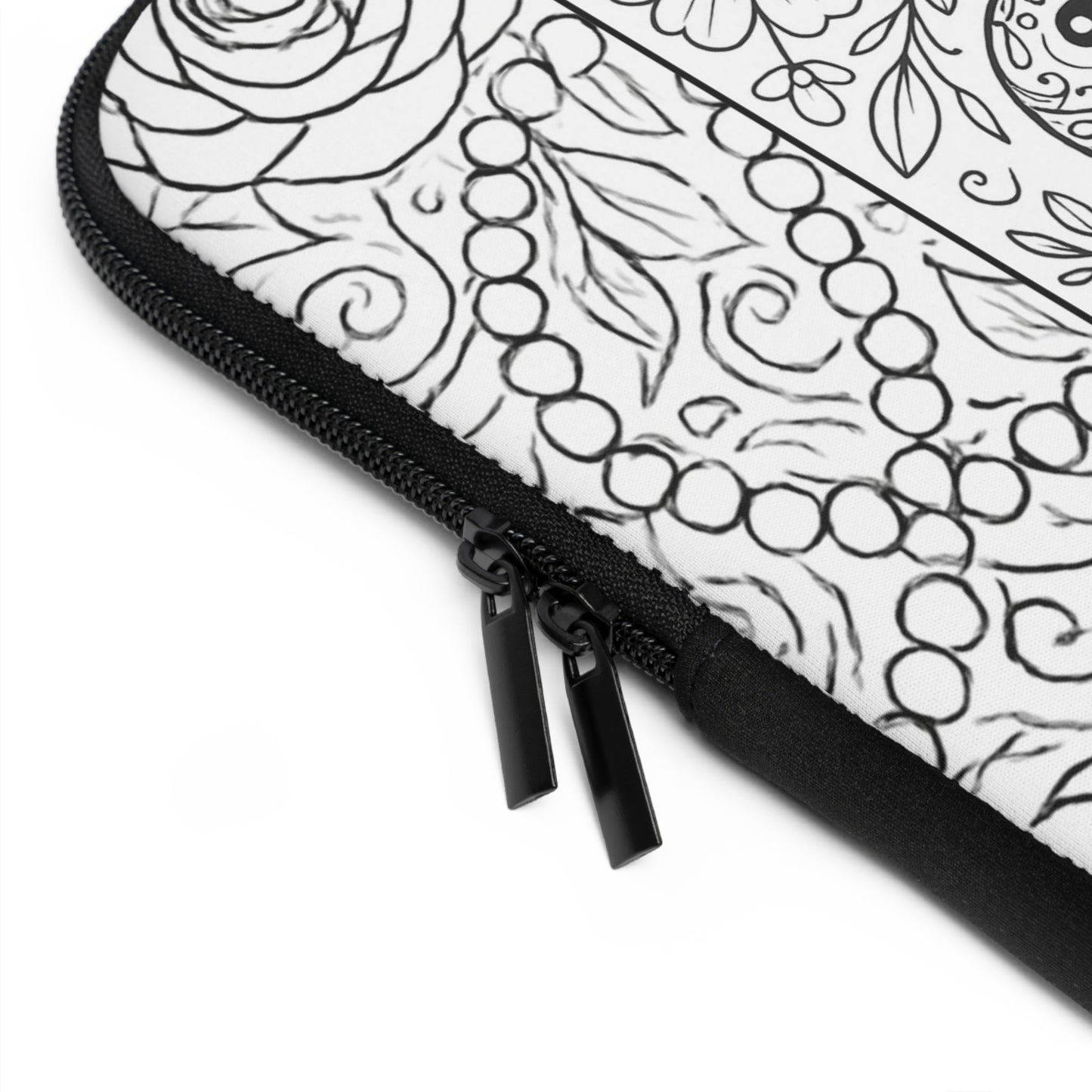 Delta Zeta Turtle Laptop Sleeve — Black & White Decorative Protective Case