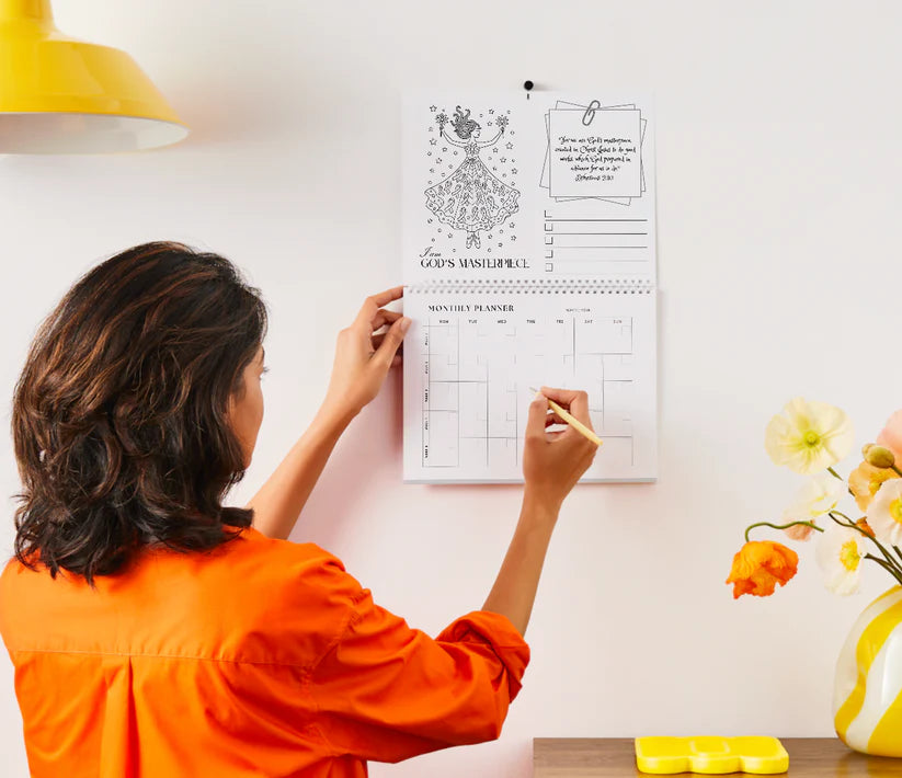 Colorable Undated Christian Wall Calendar & Monthly Planner – A Healing Gift of Hope and Organization