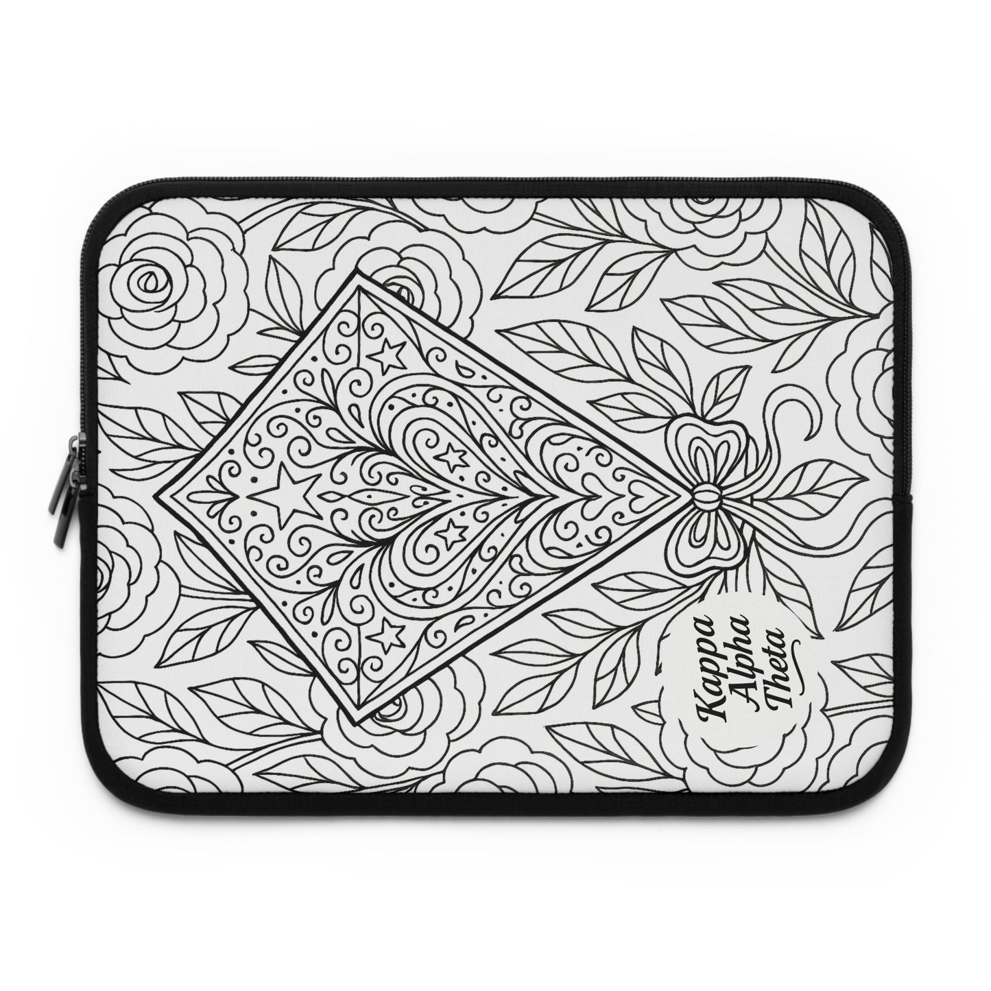 Kappa Alpha Theta Kite Laptop Sleeve — Black & White Decorative Protective Case