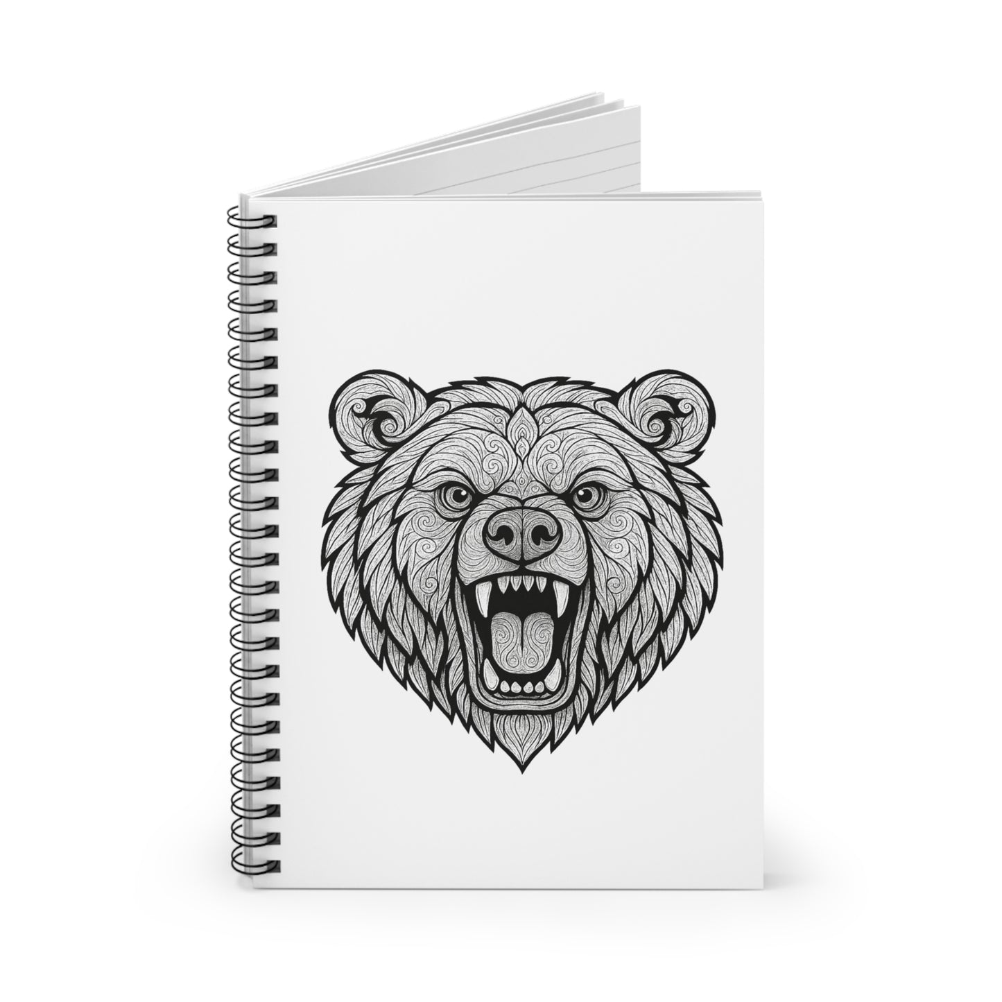 Rebel Bear Spiral Notebook - Ruled Lines, Sketchbook for Artists, Journal for Creative Minds, Gift for Animal Lovers, Unique Stationery