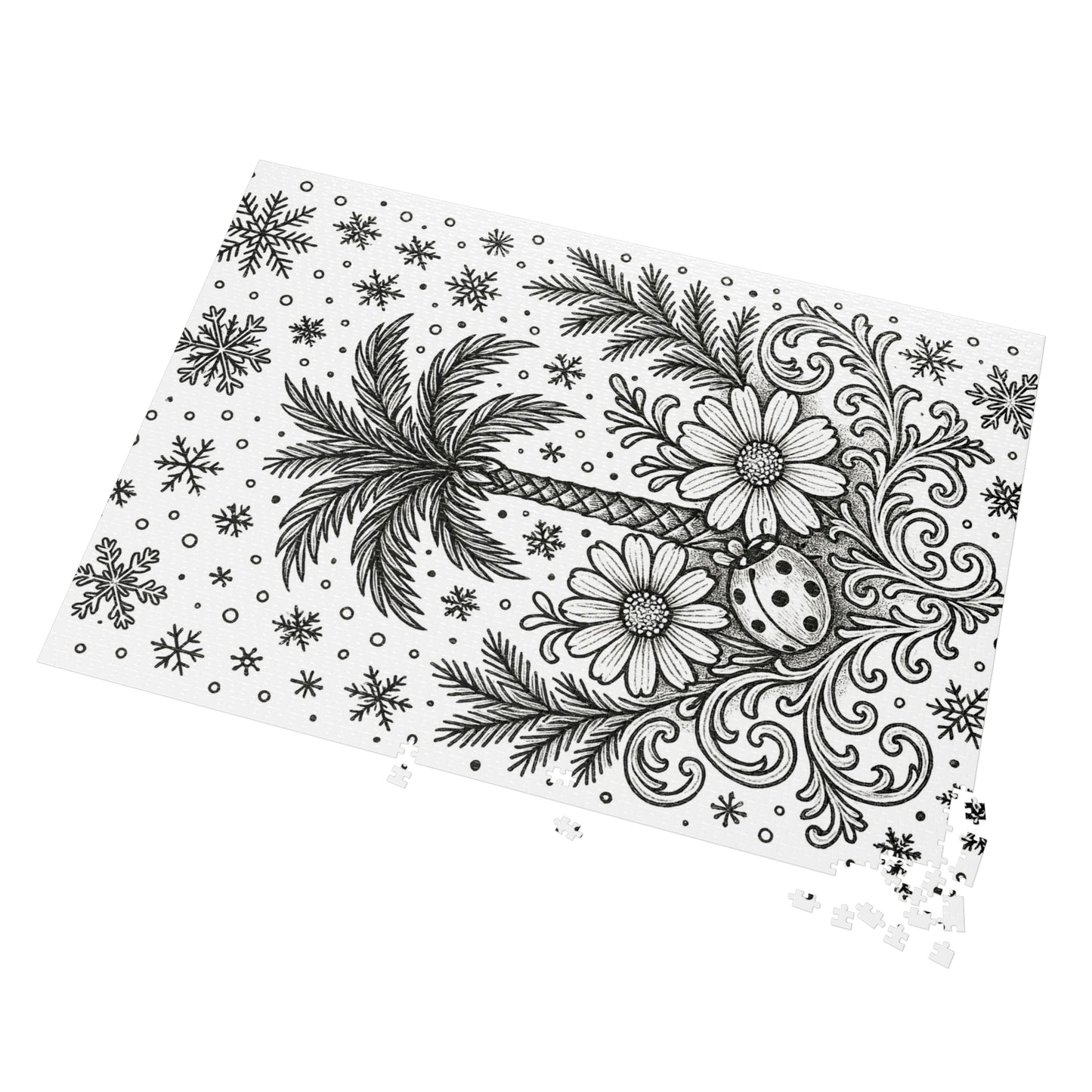 Jigsaw Puzzle: Palm Tree and Lady Bug