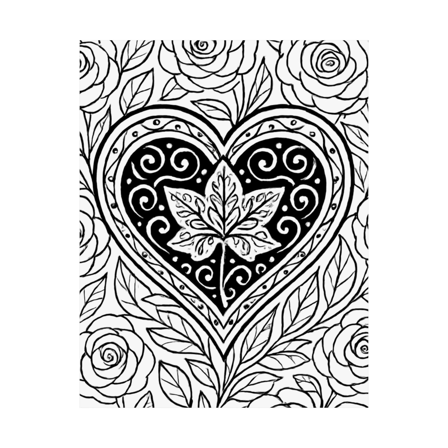 Colorable Ivy Leaf Poster