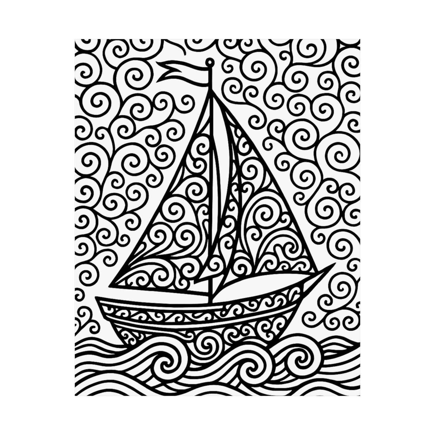Colorable Sailboat Poster