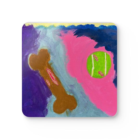 Corkwood Coaster Set - by Laila - who painted scars from a dog bite, with her painting, "I don't know why I bite"