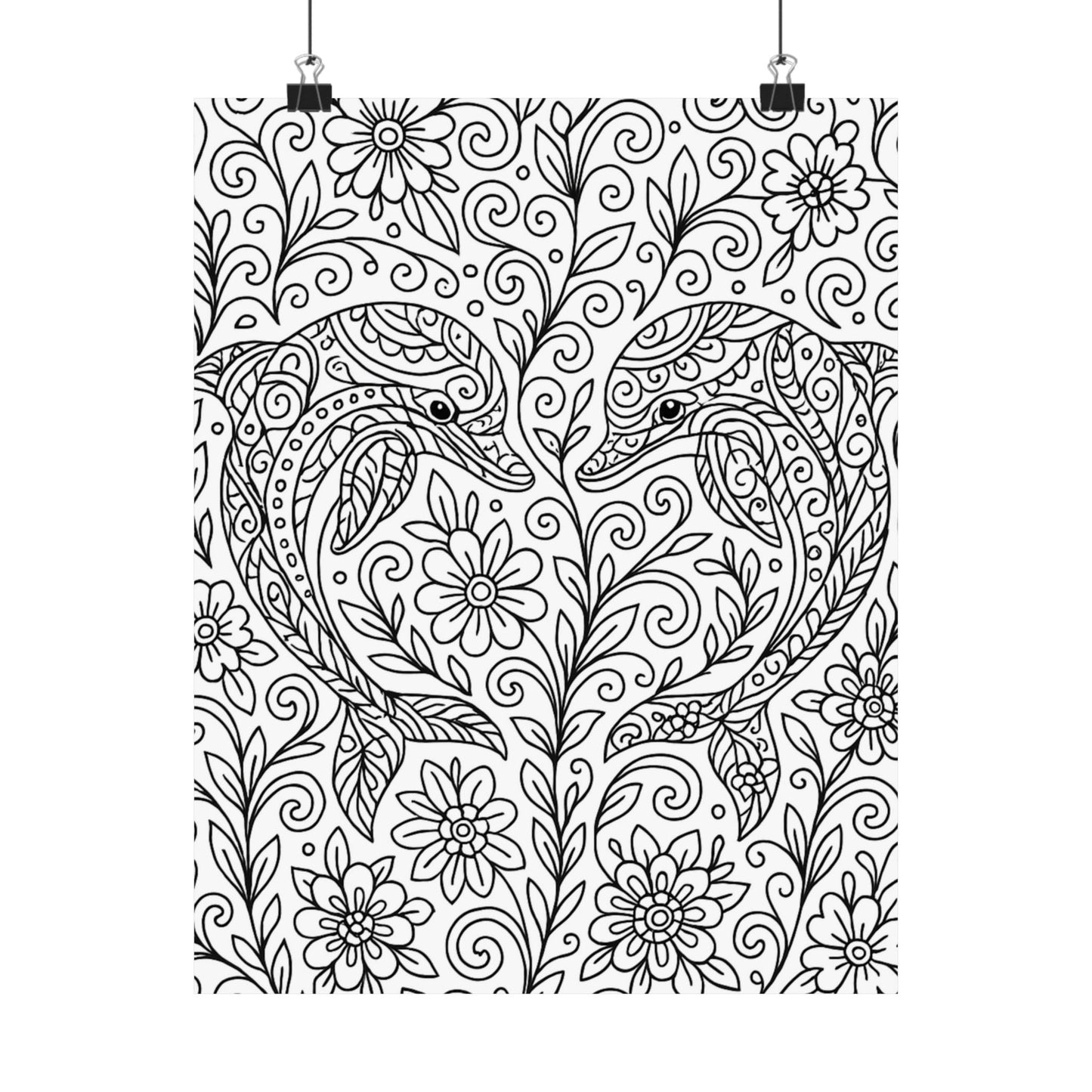 Colorable Dolphins Poster