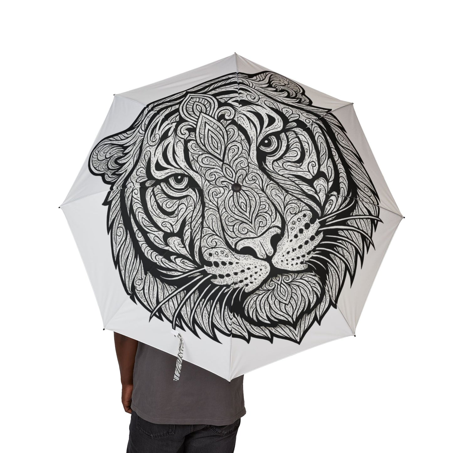 Elegant Tiger Design Umbrella, Stylish Travel Umbrella, Unique Gift for Her, Rainy Day Accessory, Foldable Sunshade