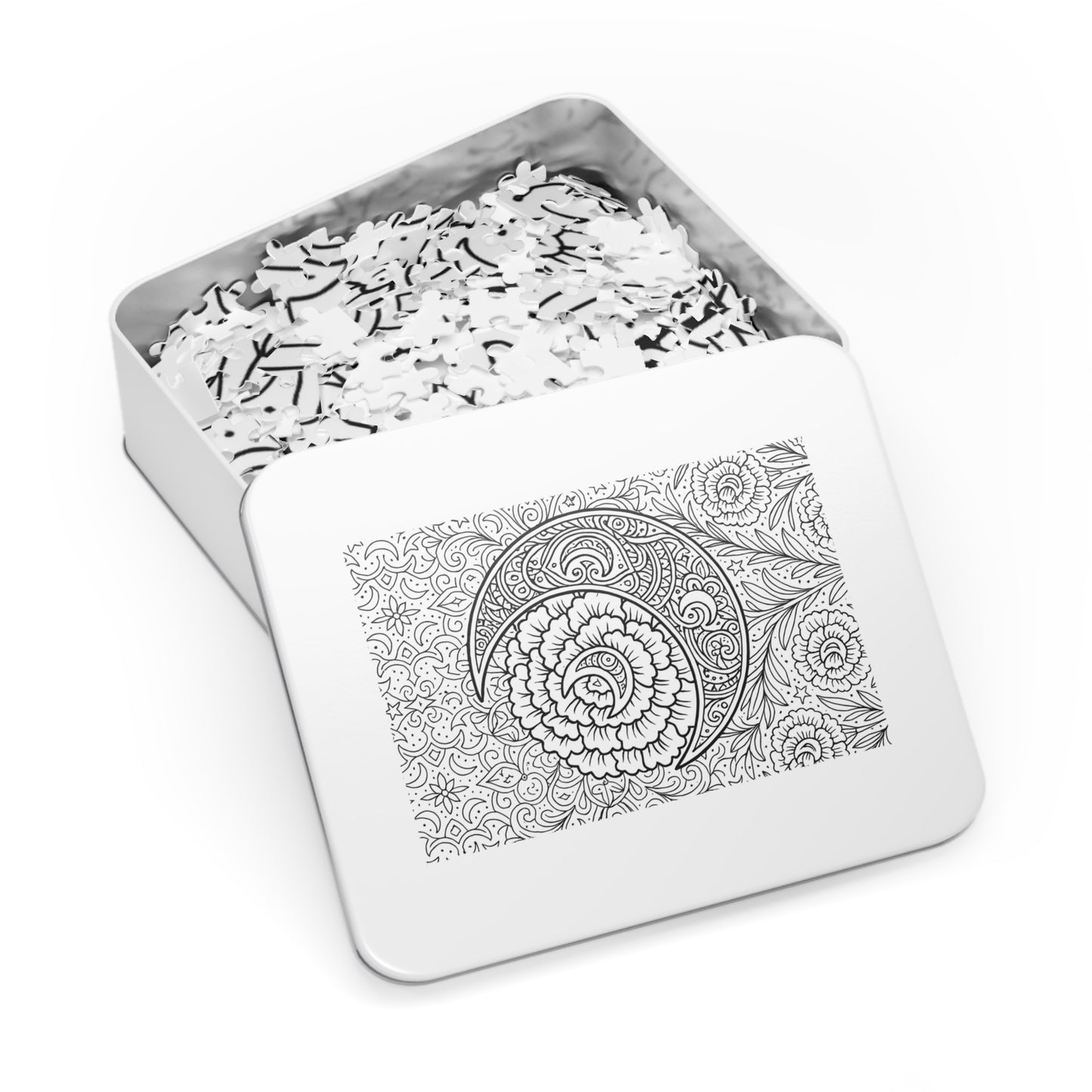 Jigsaw Puzzle: Crescent Moon and Carnations