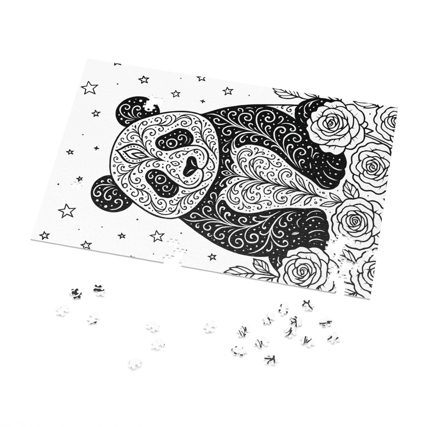 Adult Coloring Panda Jigsaw Puzzle with Tin – Mindfulness Puzzle for Stress Relief & Gifts