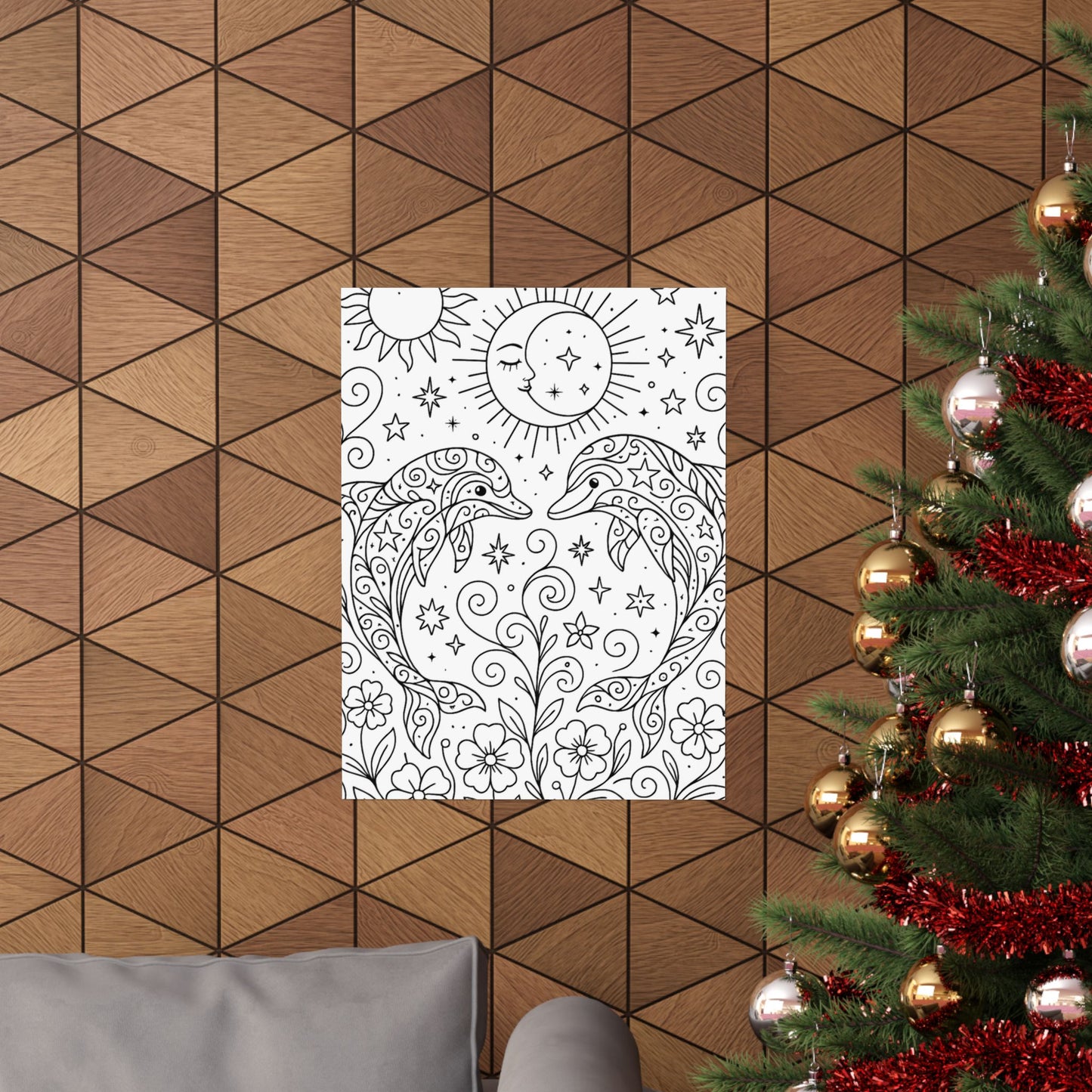 Colorable Dolphins Poster