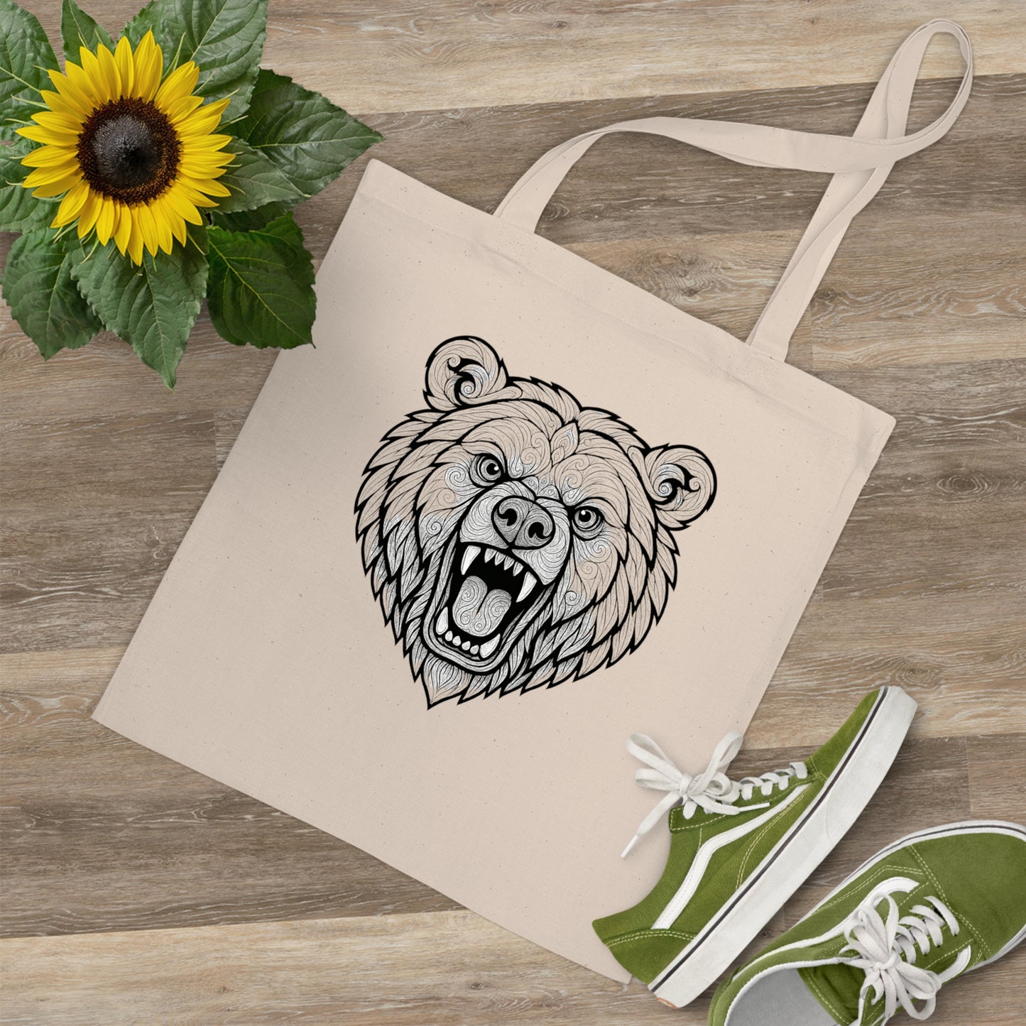Ole Miss Rebel Bear Tote Bag, Eco-Friendly Shopping Bag, Wild Animal Lover Gift, Festival Carry-All, Beach Bag, Hiking Accessory, Nature Enthusiast