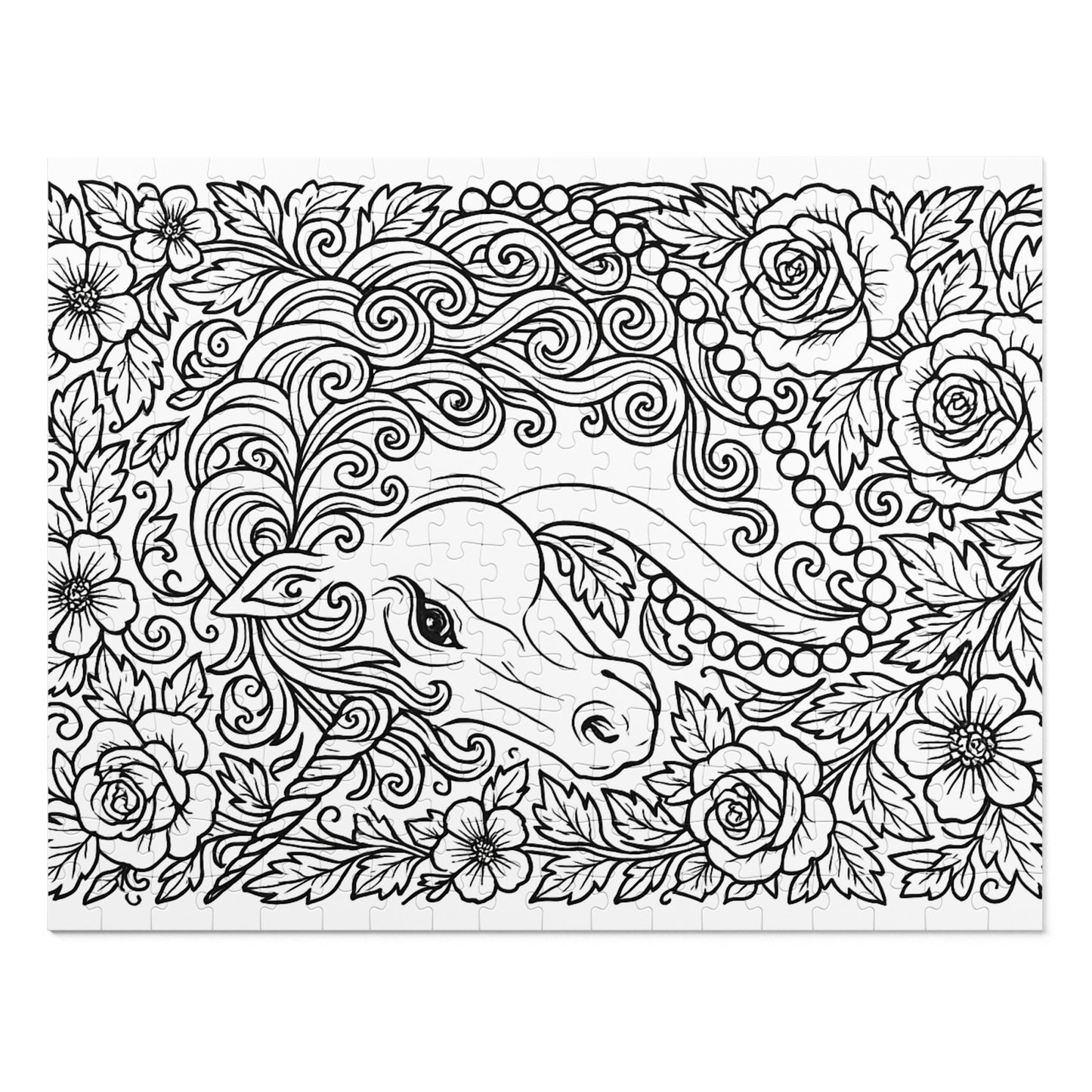 Jigsaw Puzzle: Unicorn and Pearls