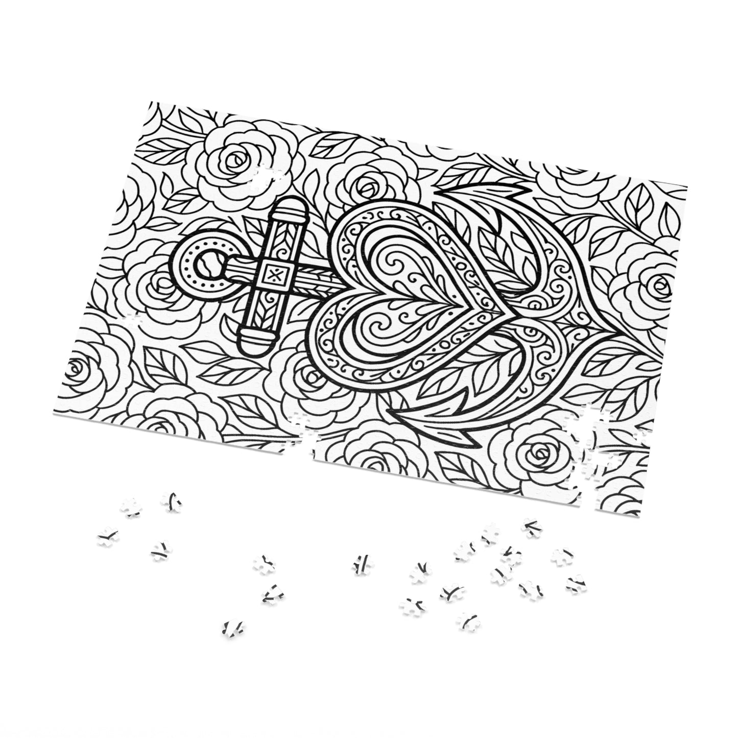 Adult Coloring Anchor Jigsaw Puzzle with Tin – Mindfulness Puzzle for Stress Relief & Gifts