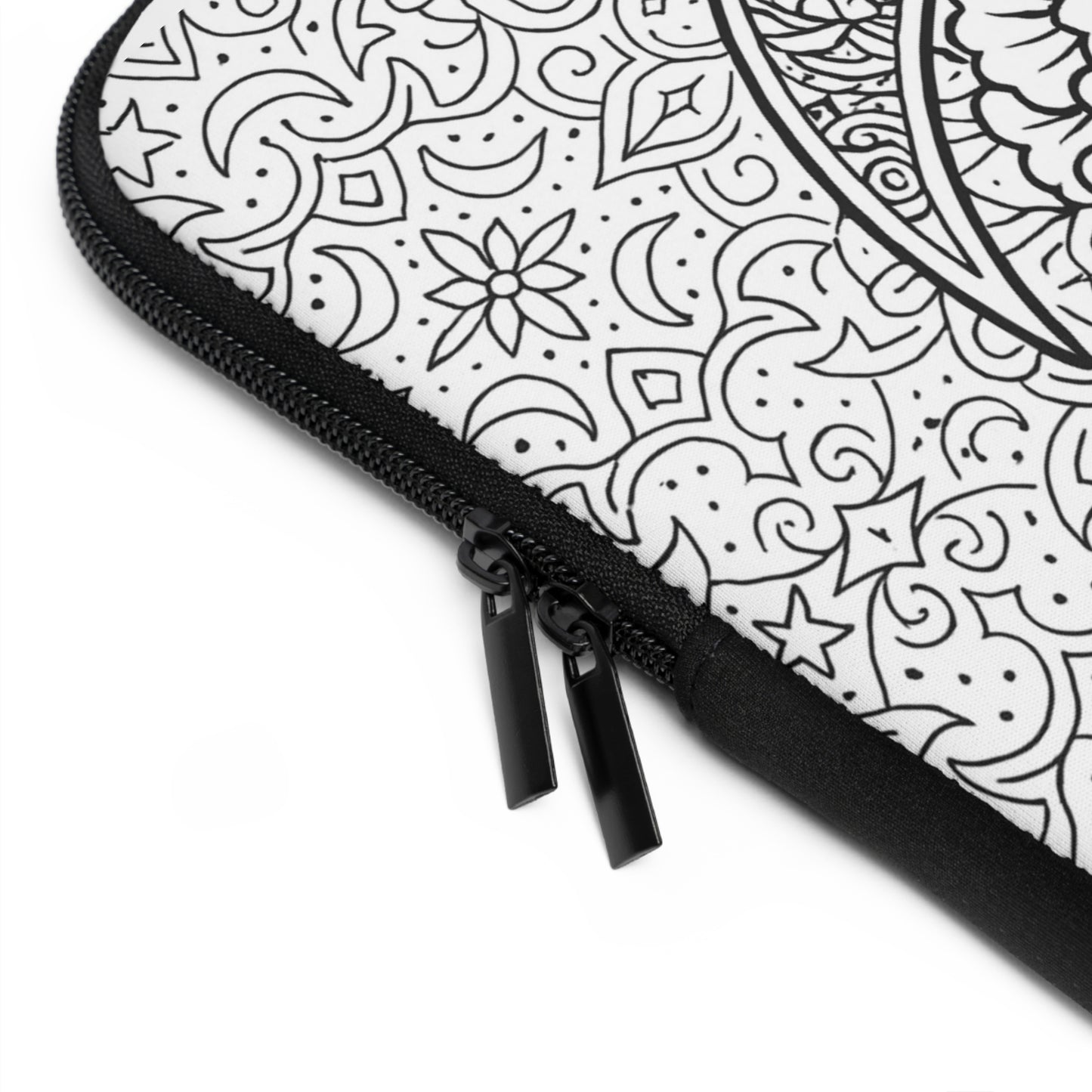 Gamma Phi Beta Crescent Moon Laptop Sleeve — Black & White Decorative Protective Case
